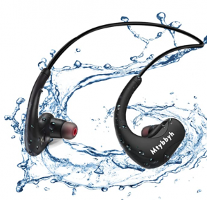 אוזניות עמידות במים לשחייה, IPX8 עמיד במים 8GB נגן MP3 אוזניות בלוטות' אלחוטיות לשחייה עם מיקרופון מבטל רעשים לשחייה, צלילה, ריצה, רכיבה על אופניים, חדר כושר, אימון