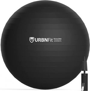 כדור פיזיו/פילאטיס URBNFit במגוון מידות עבור כושר, יציבות, שיווי משקל ויוגה - חוברת הדרכת אימון ומשאבה מהירה כלולים - עיצוב איכותי שאינו מתפוצץ